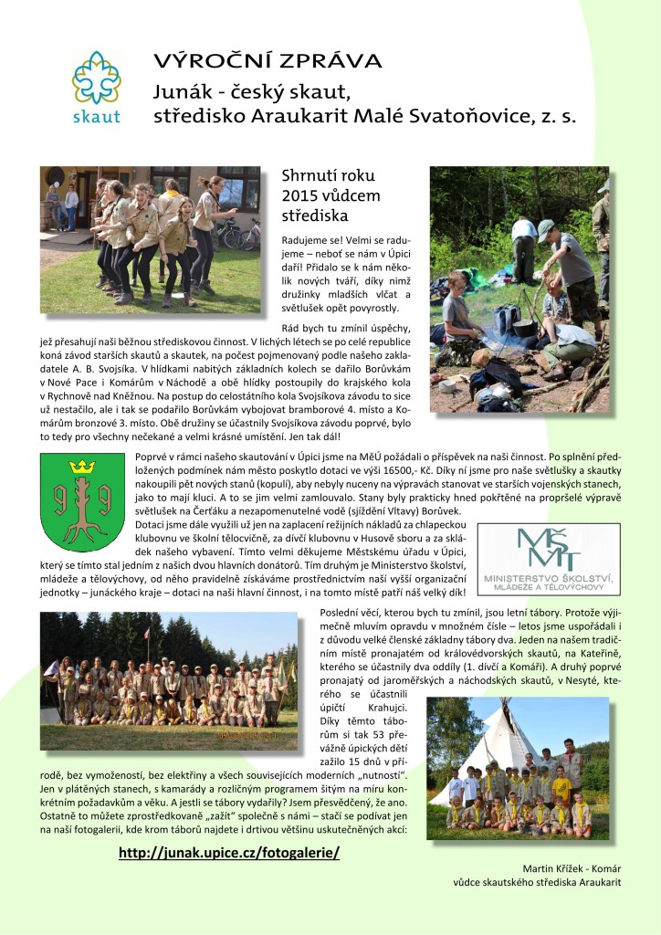 Náhled výroční zprávy za rok 2015